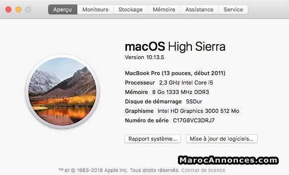 Macbook pro 13 pouces 8go ram ssd - مراكش (2)