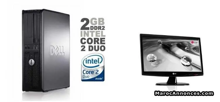Dell optiplex 755 core 2 duo et ecran lg 19 pouces - سلا