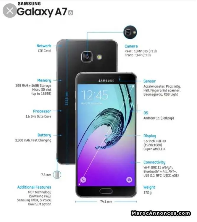 Samsung a7 2016 - الدار البيضاء