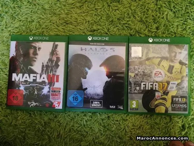 Xbox one s 1000go 2 manettes 4 jeux - مكناس (3)
