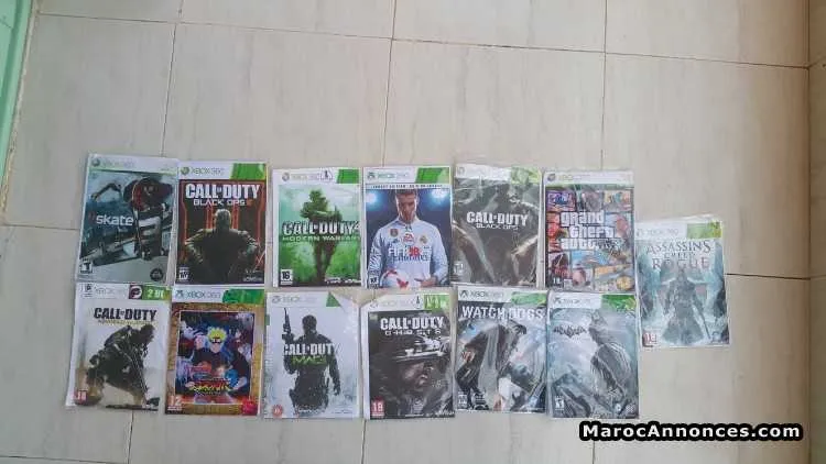 Xbox 360 slim+14 jeux+2 manettes - مراكش (2)