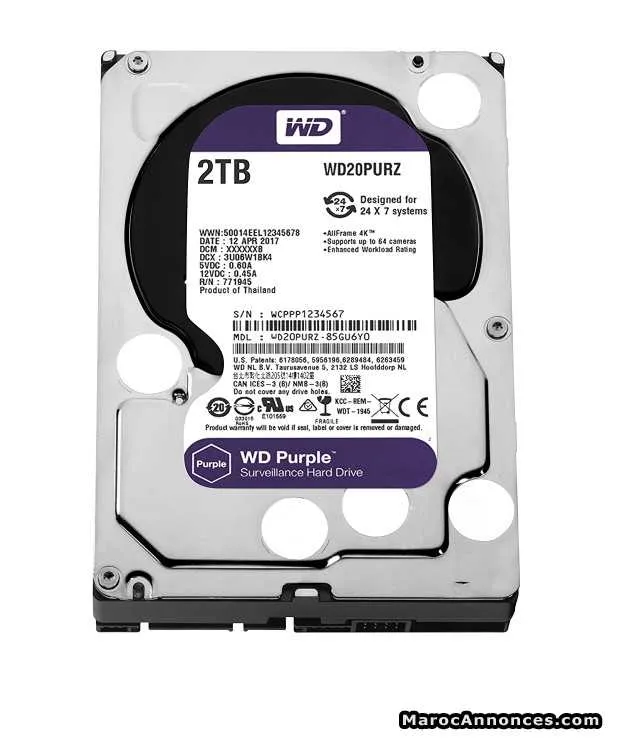 Disques dure western digital purple 1 /2 et 4 tb - الدار البيضاء (2)