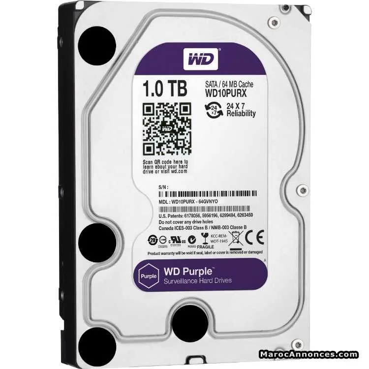 Disques dure western digital purple 1 /2 et 4 tb - الدار البيضاء (3)