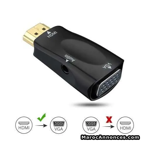 Hdmi to vga with audio adapter for pc laptop to vg - تمارة (2)