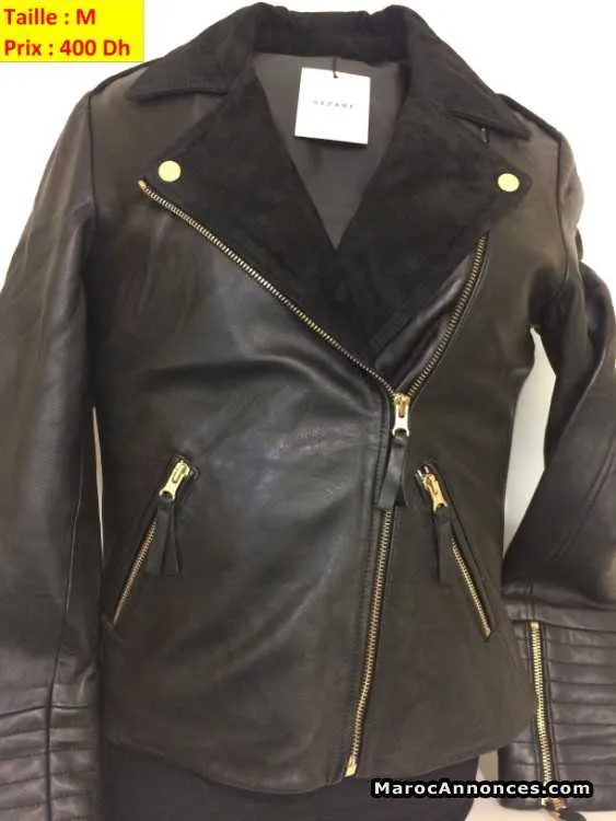 Jacket cuir femme taille m - الدار البيضاء