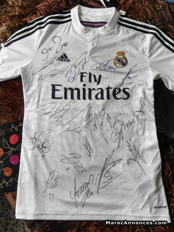 T-shirt real madrid 2014-2015 avec signature de tt - الرباط