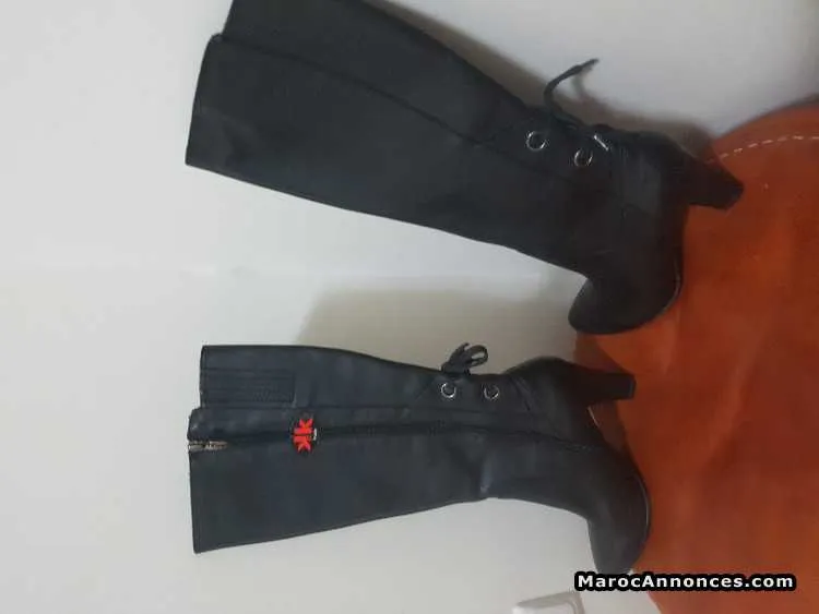 Bottes marque tamaris cuire noir 38 - مراكش (2)