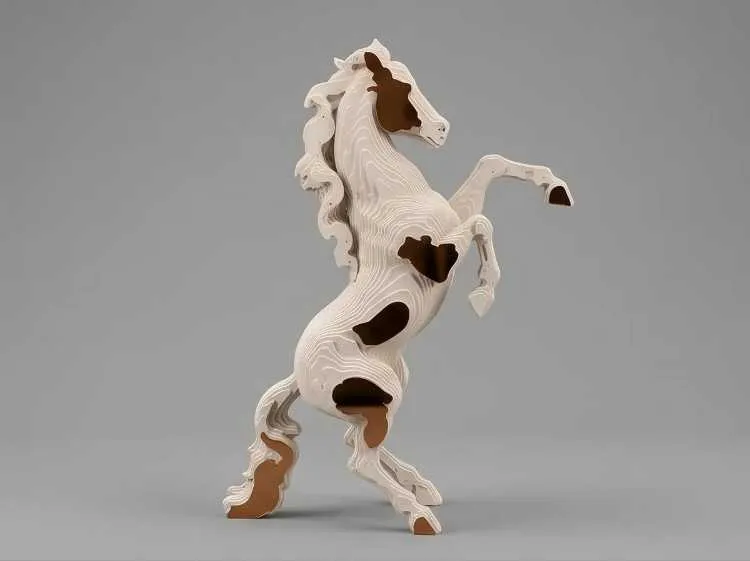 Élan raag - cheval cabré sculpture 45 cm - الدار البيضاء