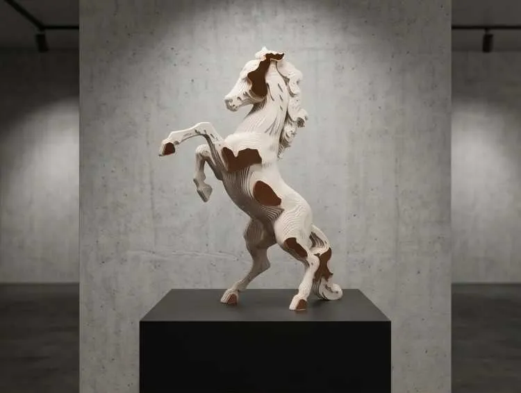 Élan raag - cheval cabré sculpture 45 cm - الدار البيضاء (3)