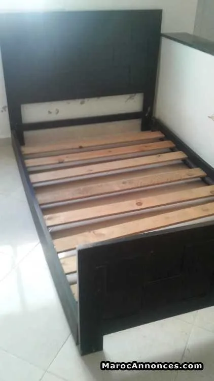 Lit en bois 96/200 - الدار البيضاء (3)