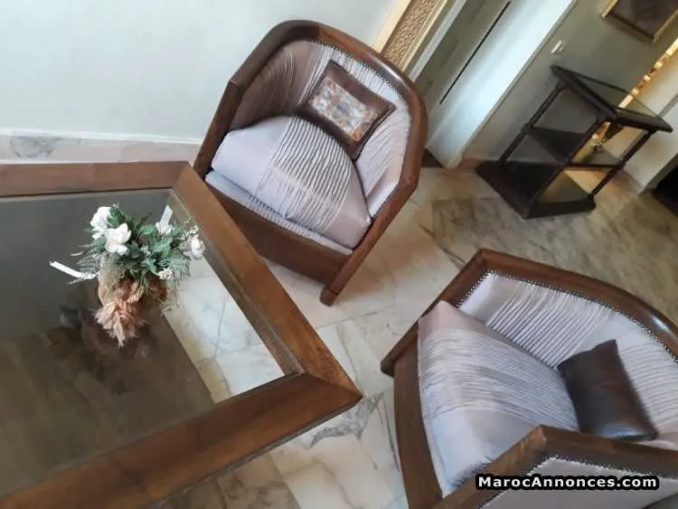 Salon en noyer - مراكش (3)
