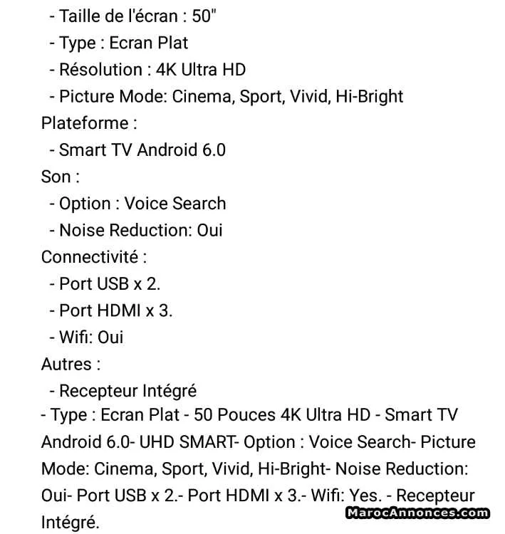 Tv skyworth 50 - الدار البيضاء (2)