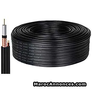 Cable coaxial avec alimentation kx6 100 mètres - الدار البيضاء