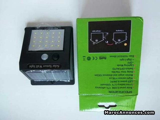 Lampe lumière solaire 20 led avec capteur de mouve - الدار البيضاء