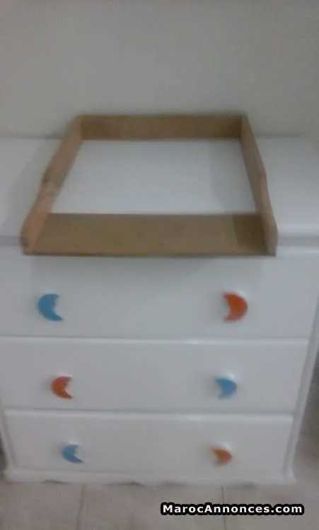 Lit en bois laque blanc pour bébé - الدار البيضاء (3)