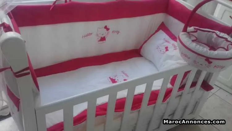 Lit en bois pour bebe de 3 mois a 4 ans - الدار البيضاء (2)