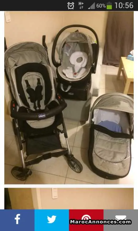 Poussette trio living smart chicco - المحمدية