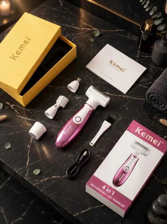 Kemei 4 en 1 femme - Épilateur rechargeable - livr - الدار البيضاء