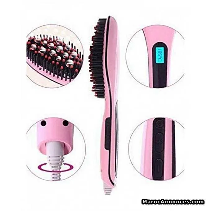 Brosse lissante avec affichage lcd original - rose - الدار البيضاء