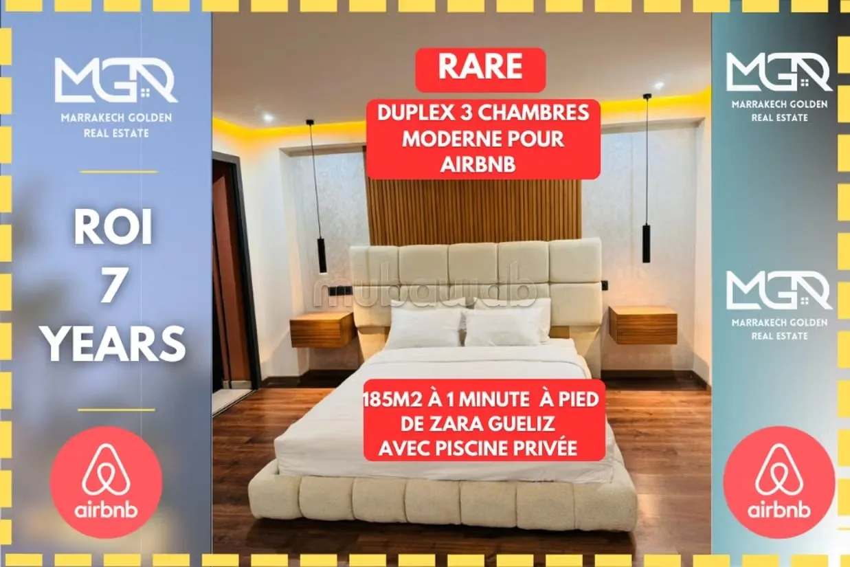 Rare: Duplex 3 chambres avec piscine privée guéliz - مراكش