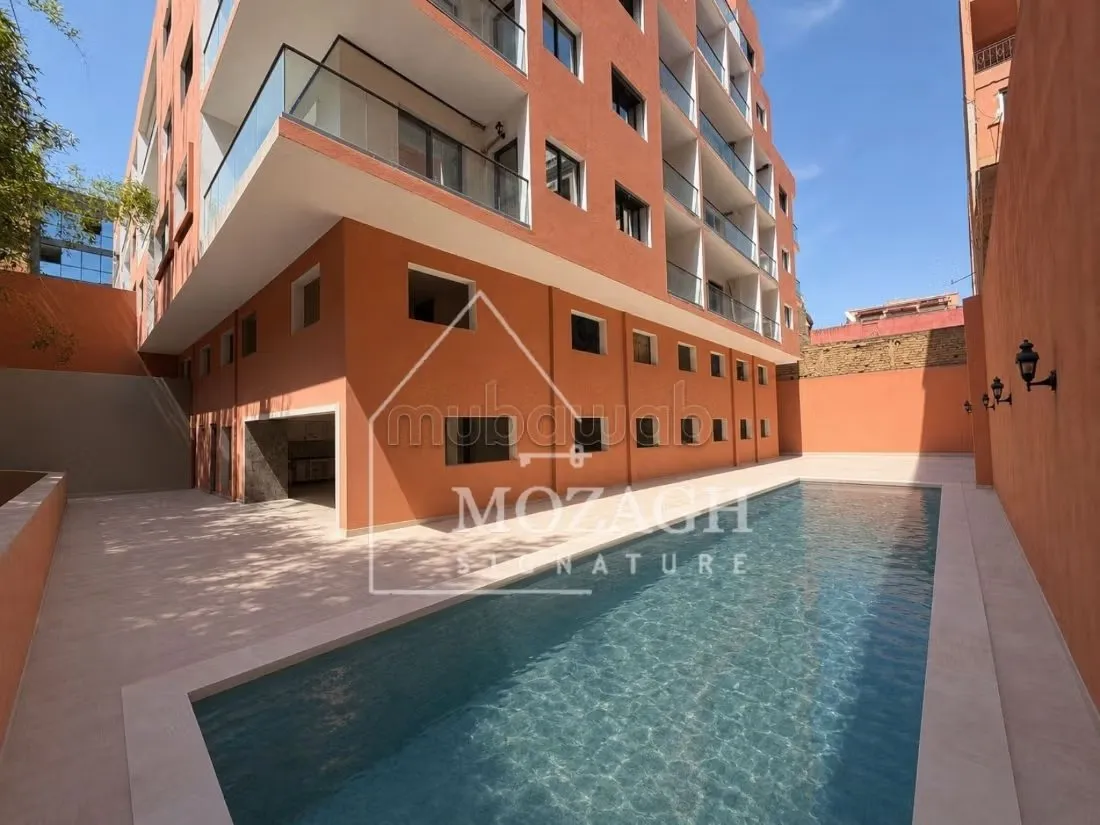 Bel appartement 2 chambres sur résidence piscine - مراكش