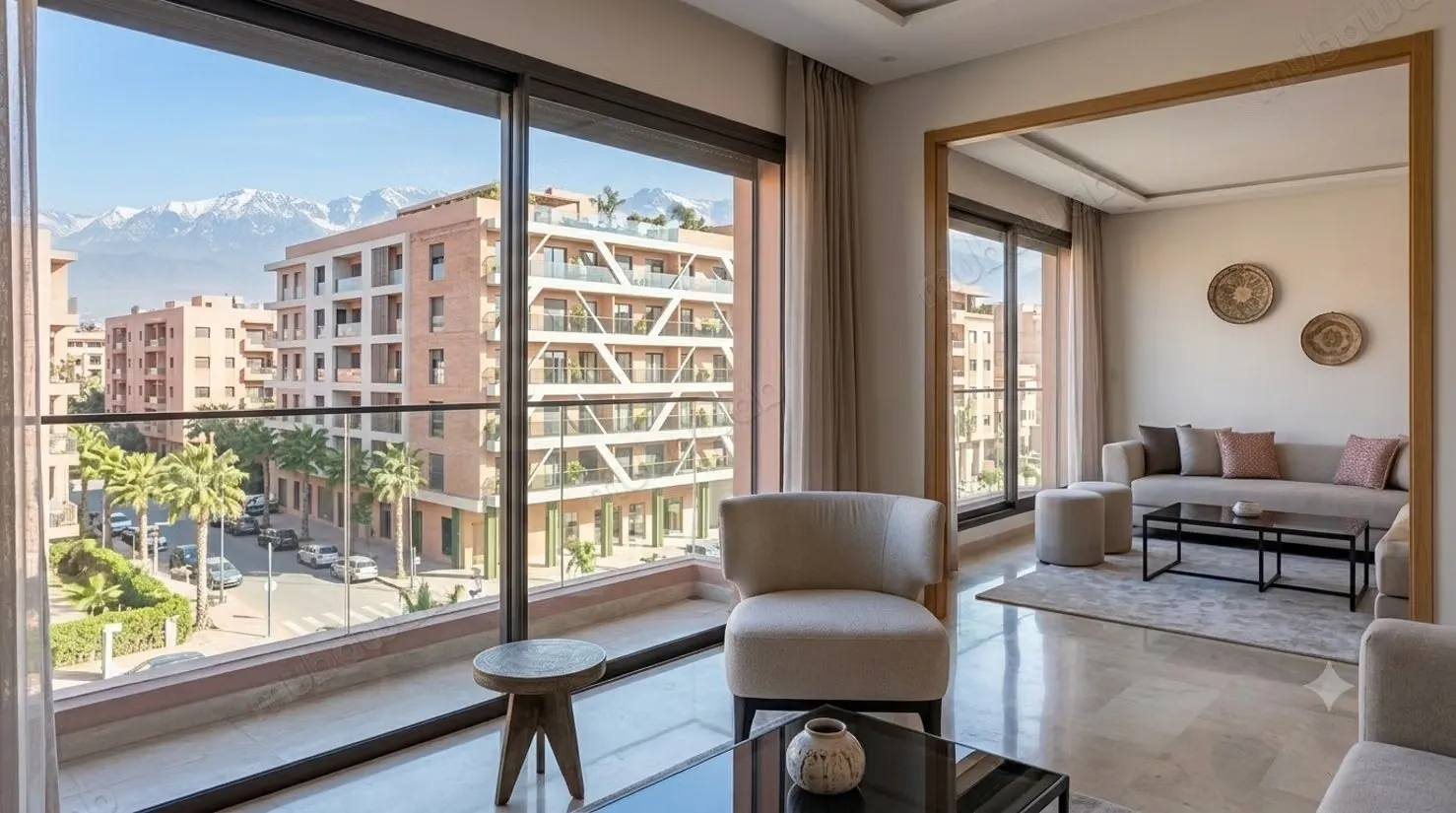 Bel appartement en location à Guéliz. 3 pièces. Bien meublé - مراكش
