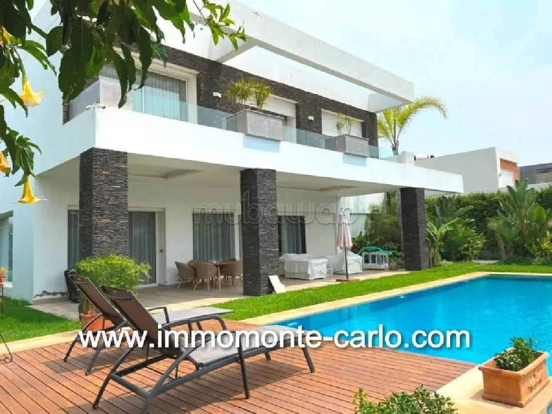 Villa neuve avec piscine et chauffage central à Rabat - الرباط
