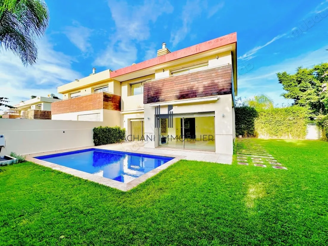 Villa jumelée à louer à Ville Verte 
4 chambres piscine - بوسكورة