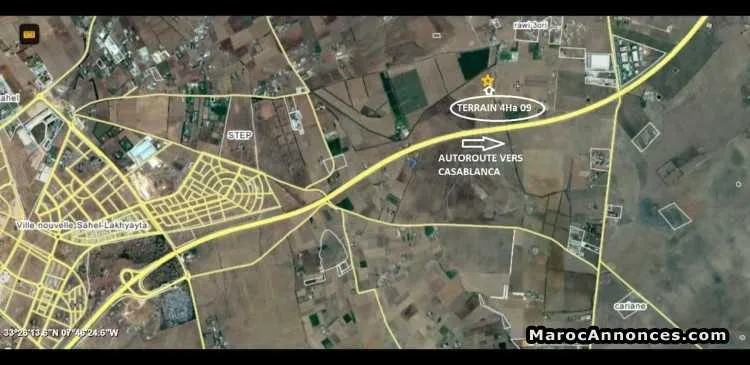 Terrain 4 hectares à vendre – lakhyayta - الدار البيضاء
