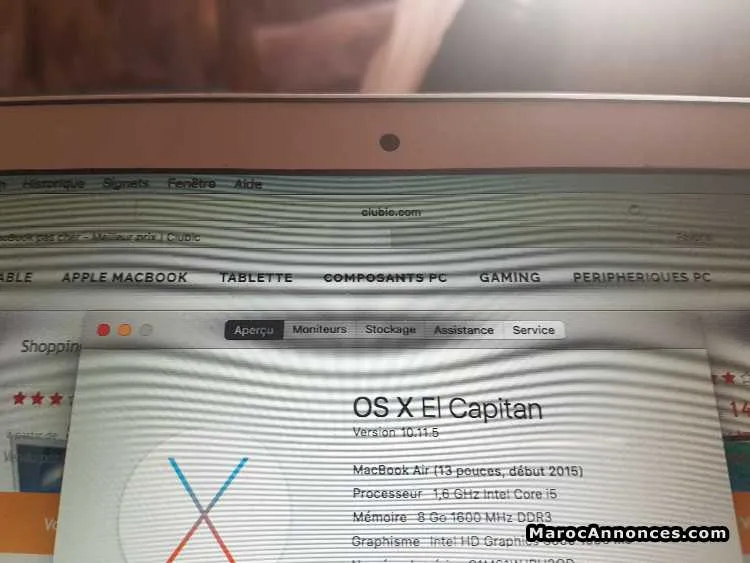 Mac book air 2015 i5 13p 128g - الدار البيضاء