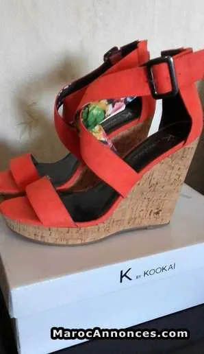Sandale compensée orange kookai  size 40 - الدار البيضاء (3)
