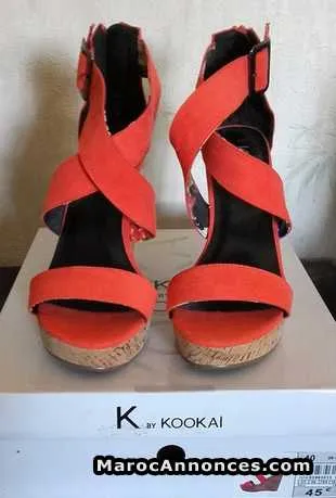 Sandale compensée orange kookai  size 40 - الدار البيضاء (2)