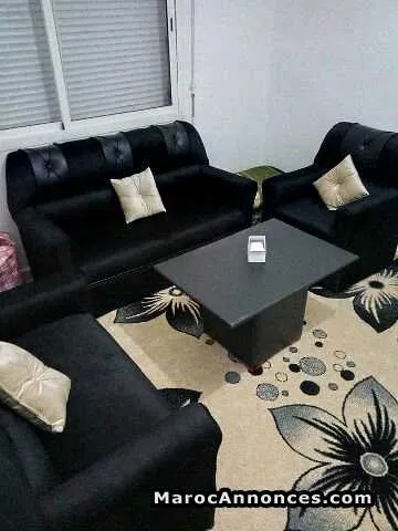 3 fauteuils noir - مكناس