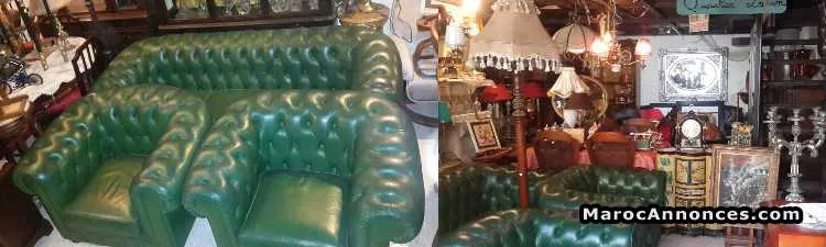Salon chesterfield en  vrai cuir - الرباط (3)