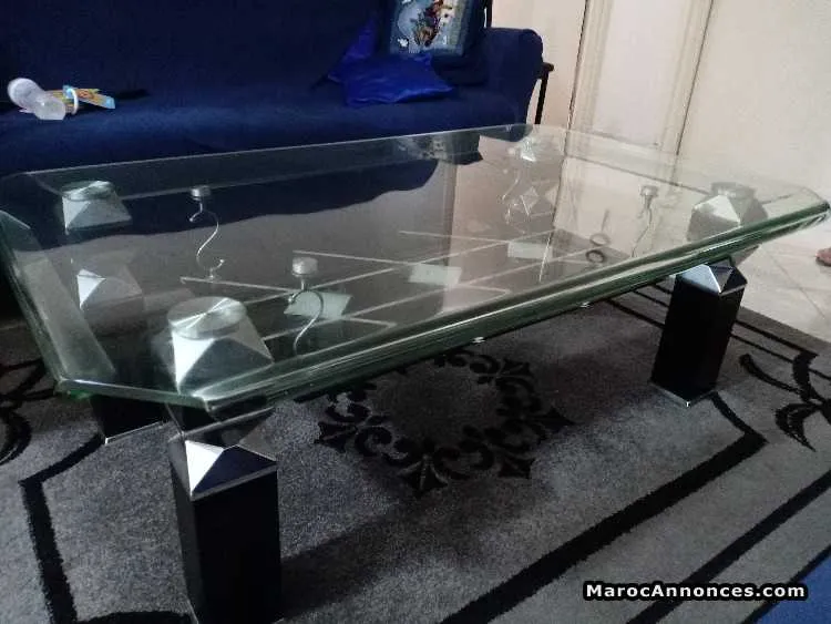 Table en verre et acier inoxydable - المحمدية (2)