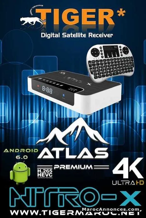 Récepteur tiger nitro-x 4k android et cccam - الدار البيضاء