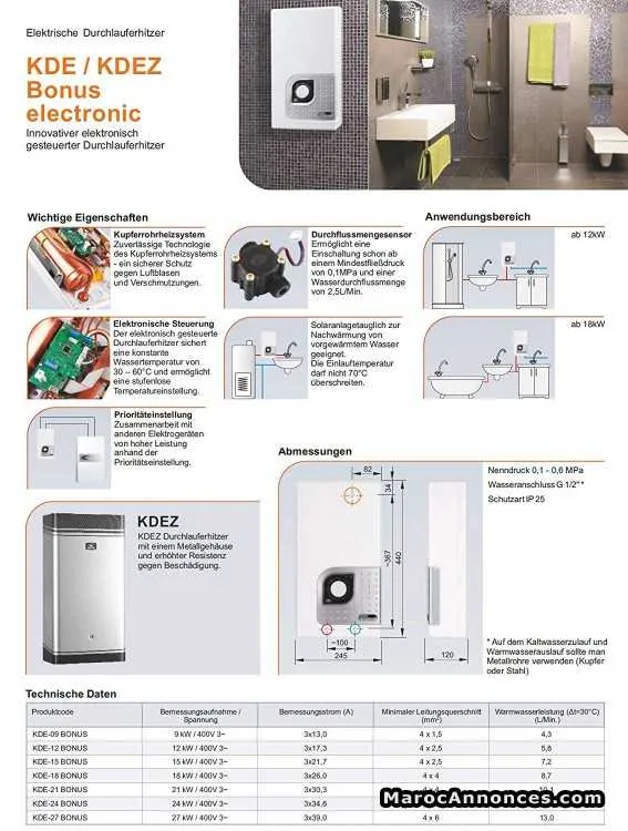Chauffeau  electrique instantane 400 v - الدار البيضاء (3)
