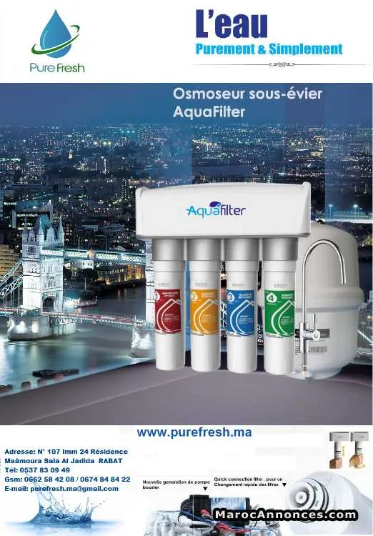 Osmoseur domestique sous evier - الرباط