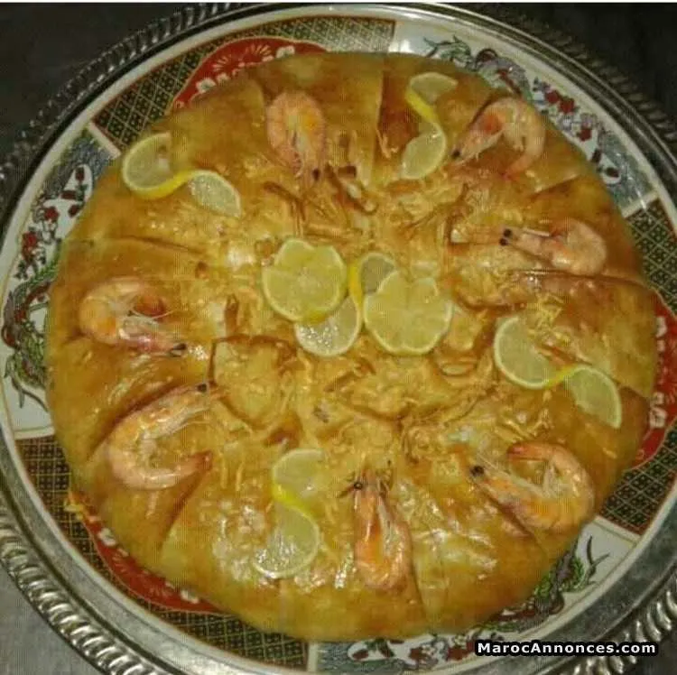 Préparation  bastilla poisson et poulet pour grands évenement - مراكش