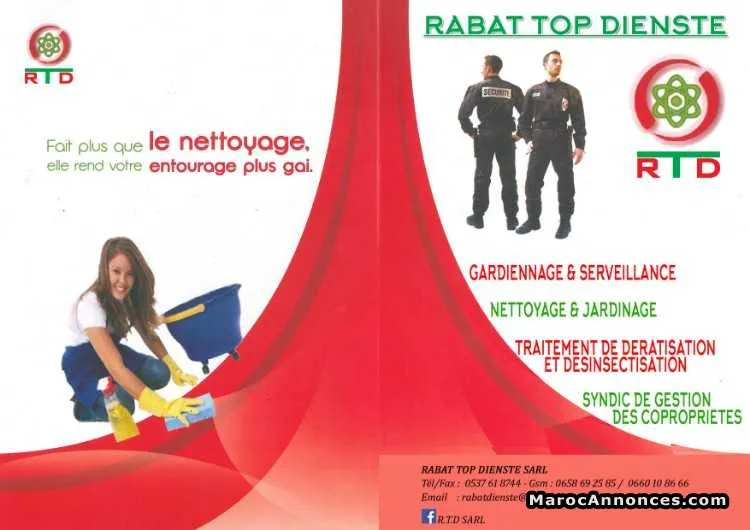Securite,nettoyage,jardinage et gestion de syndic - Tout le Maroc