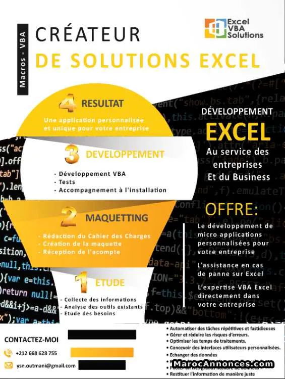 CrÉateur de solutions excel - فاس