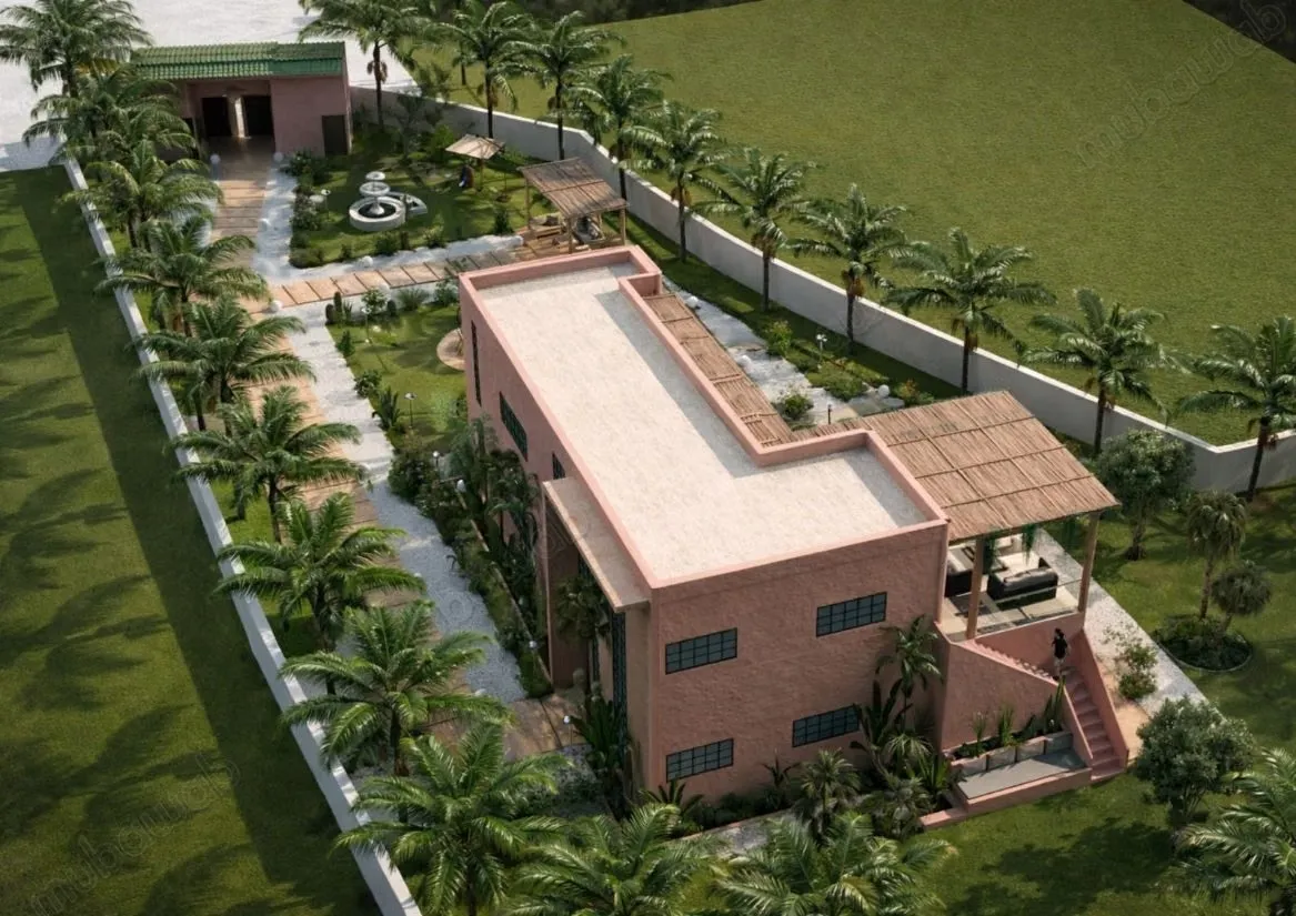 Villa semi fini vu sur l'atlas.
Surface 1 640 m² - مراكش
