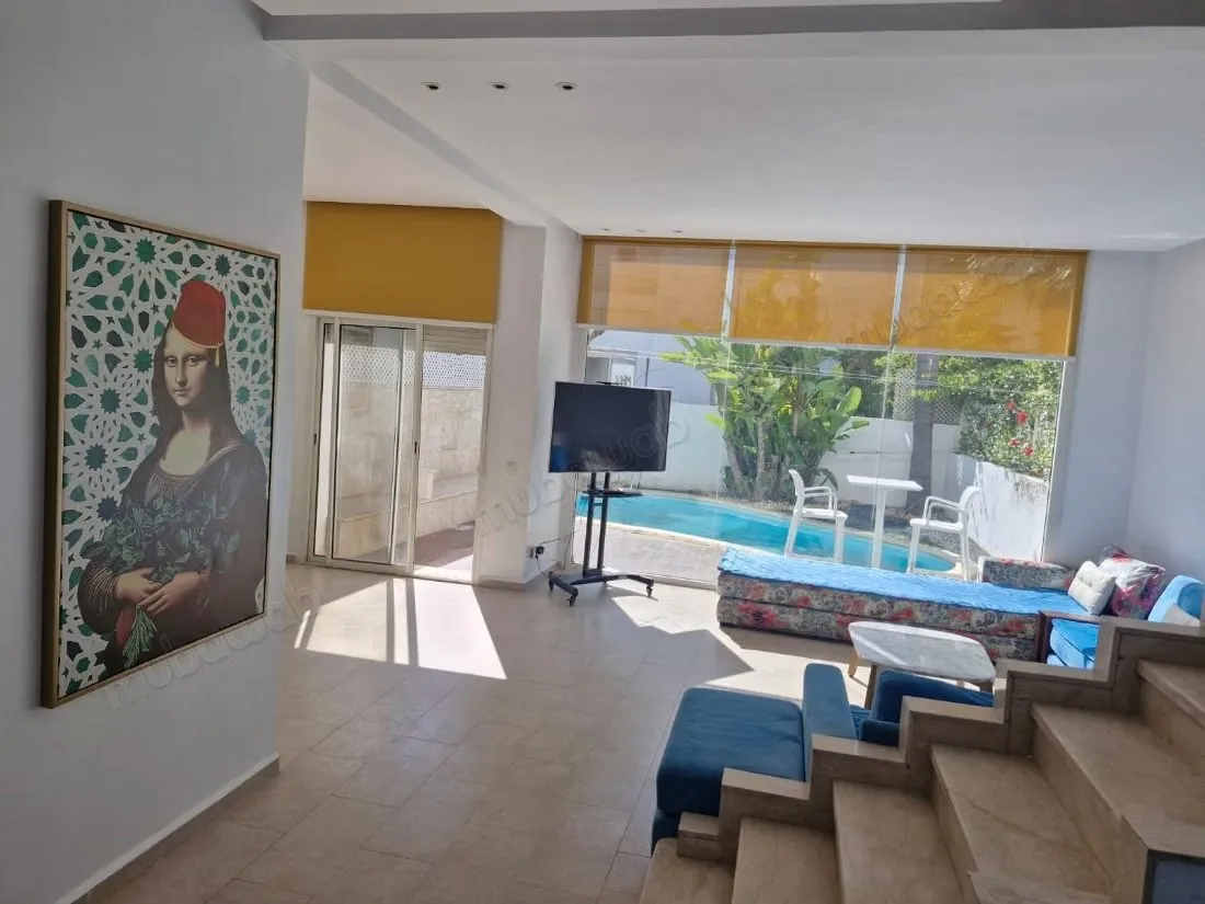 Dar Bouazza, location Belle villa meublée 3 CH - دار بوعزة
