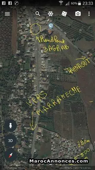 Terrain 320m² à tnin ourika (aagrab) marrakech - مراكش