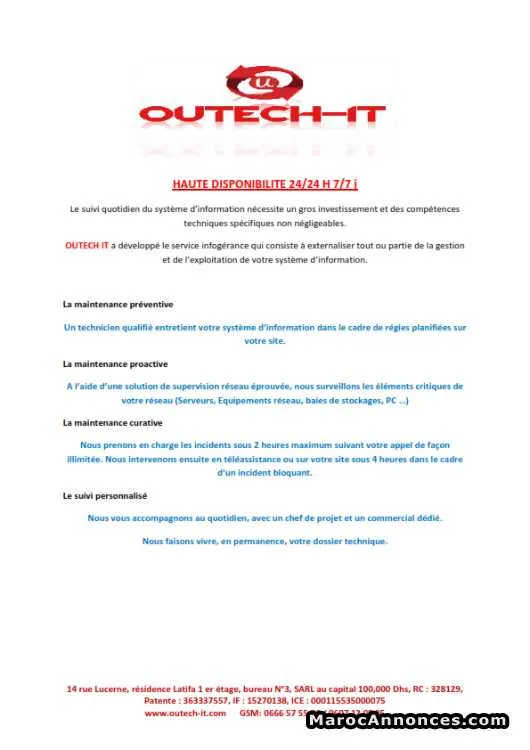 Manitenance parc informatique - الدار البيضاء