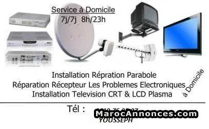 Installation et réglage parabole et fixation tv - الدار البيضاء
