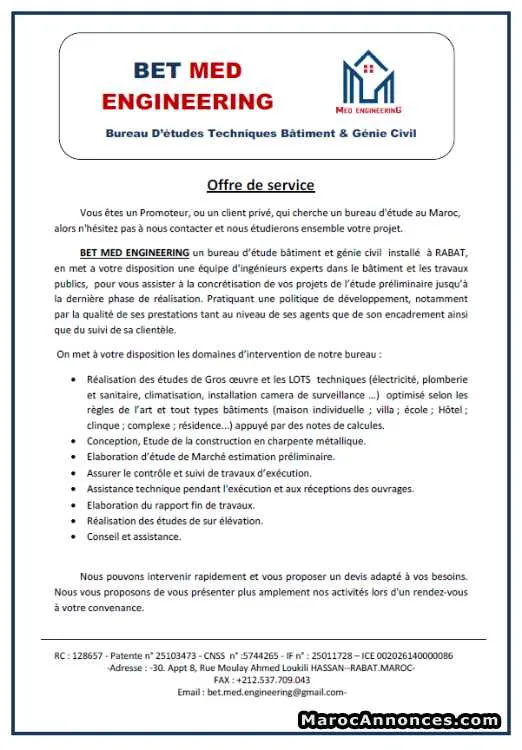 Plans de construction - Tout le Maroc