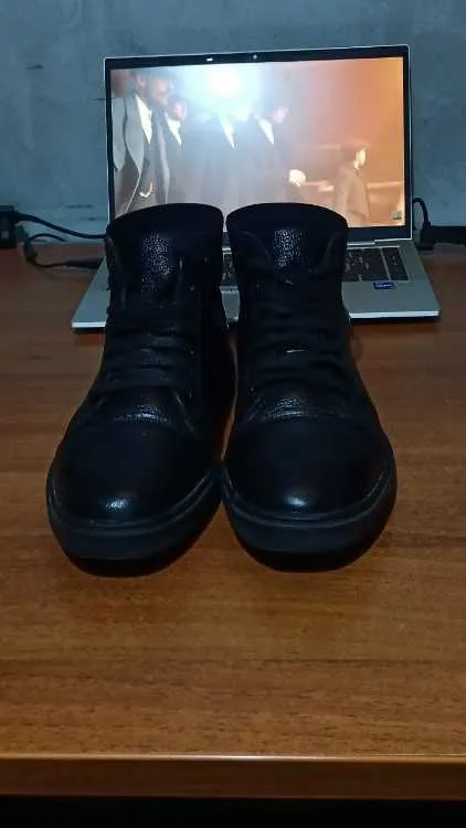 Leather black ankle boots (42) - مراكش (2)