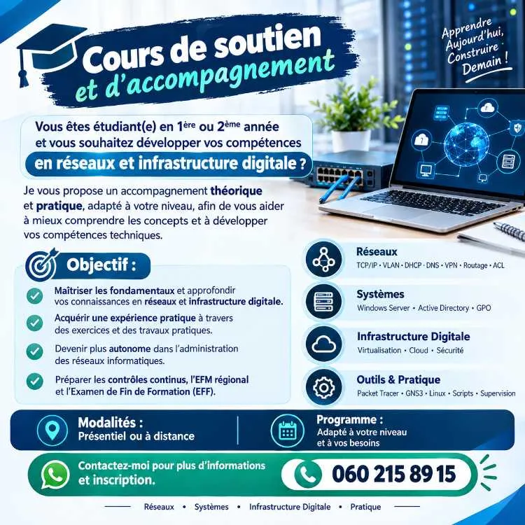Cours de soutien et d’accompagnement ofppt - أسفي