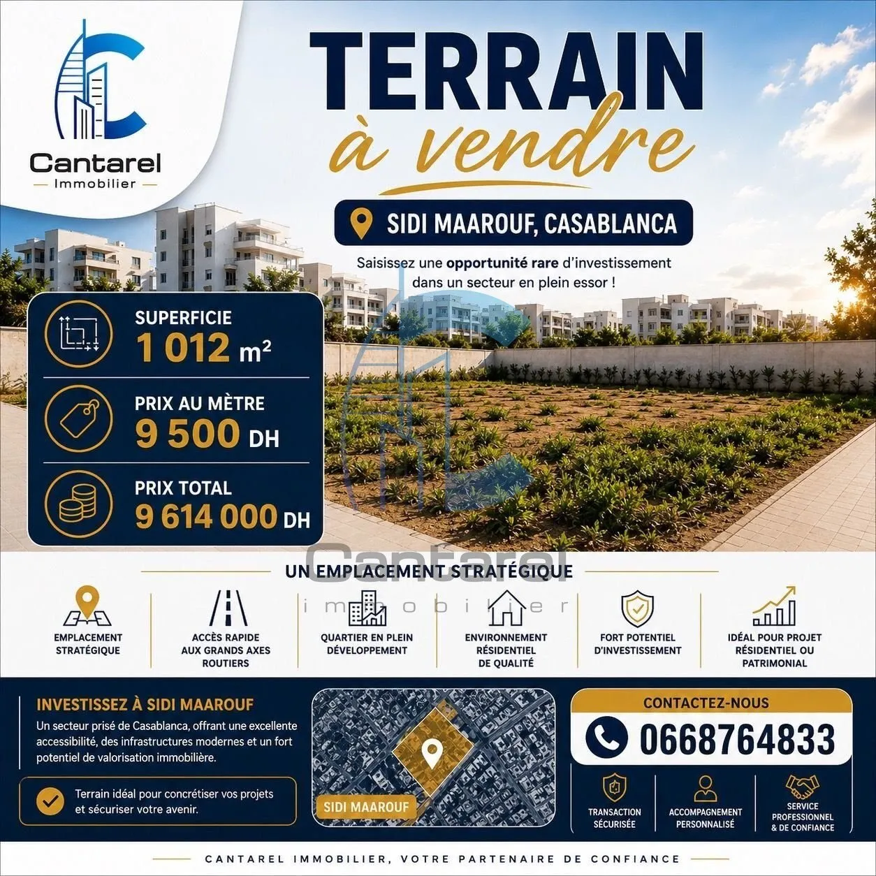 VENTE TERAIN SIDI MAAROUF - الدار البيضاء
